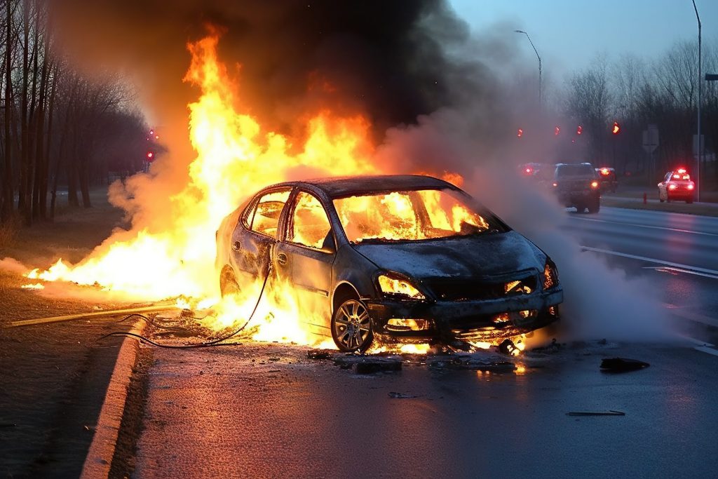 Auto incendiata
