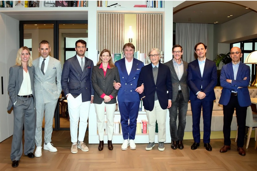 Da sinistra Carolina Cucinelli,Luca Lisandorni,Riccardo Stefanelli,Federica Draghi,Brunello Cucinelli,Roberto Pellicciari,Mark Pruzanski,Paolo Fundarò, Luca Benatti